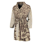 Ancient Mayan Statue Print Men's Bathrobe