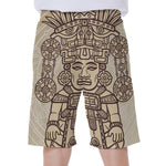 Ancient Mayan Statue Print Men's Beach Shorts