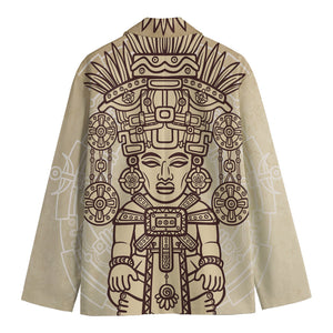 Ancient Mayan Statue Print Men's Blazer