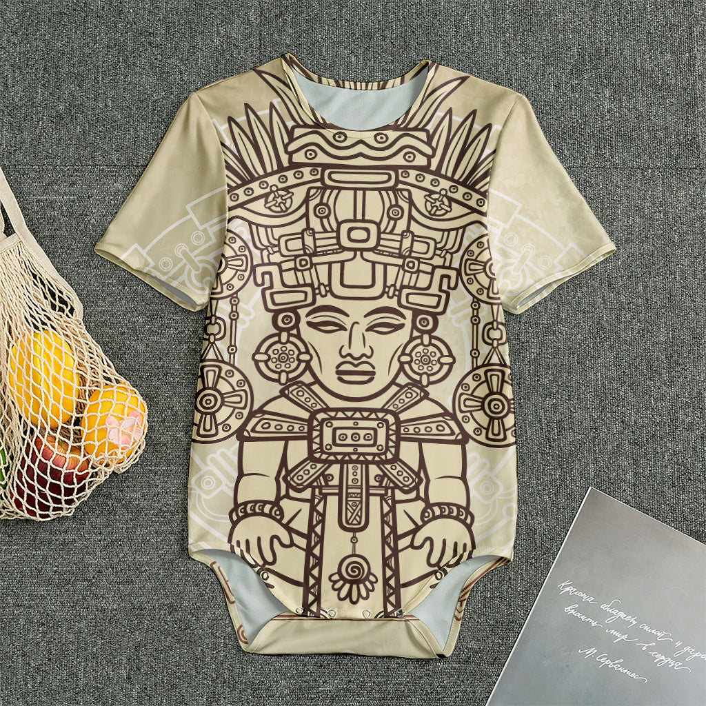 Ancient Mayan Statue Print Men's Bodysuit