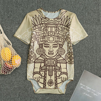 Ancient Mayan Statue Print Men's Bodysuit