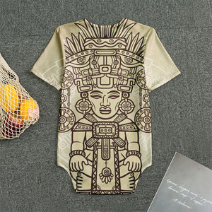 Ancient Mayan Statue Print Men's Bodysuit