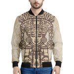 Ancient Mayan Statue Print Men's Bomber Jacket