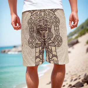 Ancient Mayan Statue Print Men's Cargo Shorts