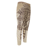 Ancient Mayan Statue Print Men's Compression Pants