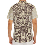 Ancient Mayan Statue Print Men's Deep V-Neck Shirt