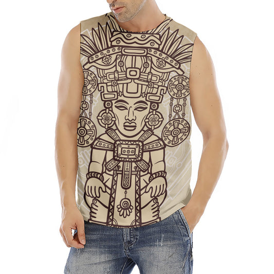 Ancient Mayan Statue Print Men's Fitness Tank Top