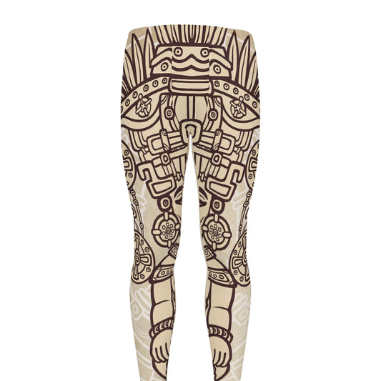 Ancient Mayan Statue Print Men's leggings