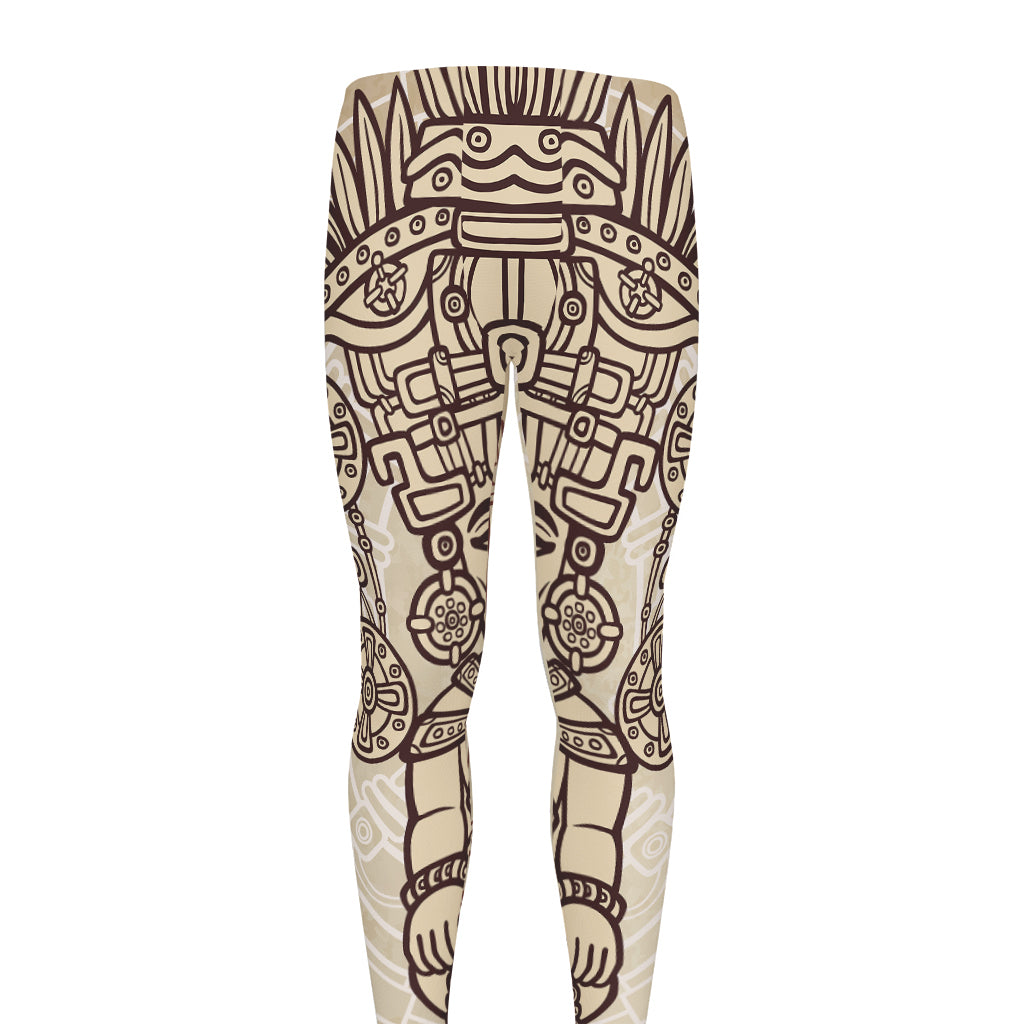 Ancient Mayan Statue Print Men's leggings