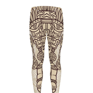 Ancient Mayan Statue Print Men's leggings