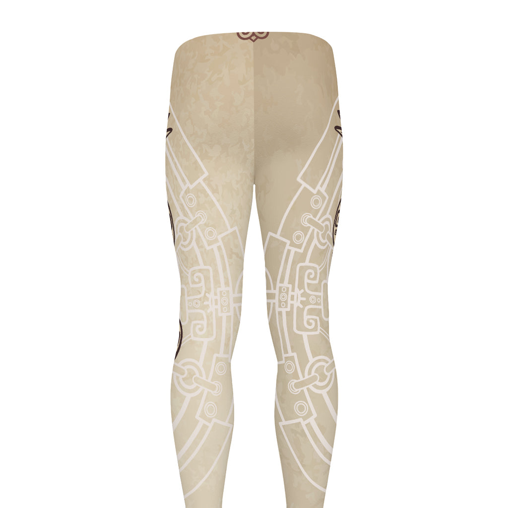 Ancient Mayan Statue Print Men's leggings