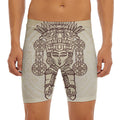 Ancient Mayan Statue Print Men's Long Boxer Briefs