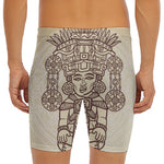 Ancient Mayan Statue Print Men's Long Boxer Briefs