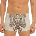 Ancient Mayan Statue Print Men's Short Boxer Briefs