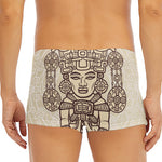 Ancient Mayan Statue Print Men's Short Boxer Briefs