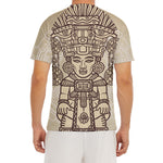 Ancient Mayan Statue Print Men's Short Sleeve Rash Guard