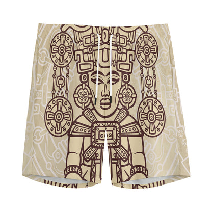 Ancient Mayan Statue Print Men's Sports Shorts
