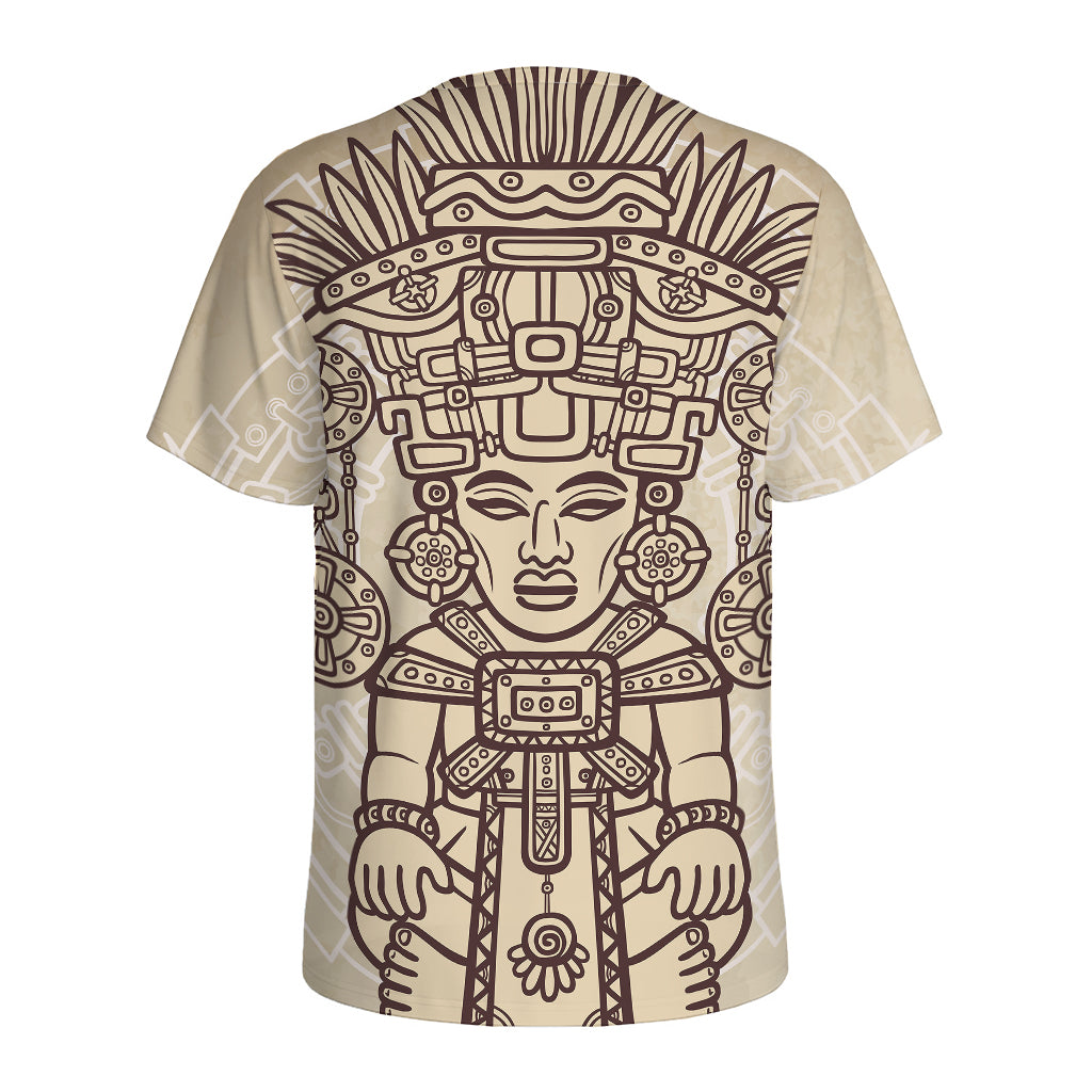 Ancient Mayan Statue Print Men's Sports T-Shirt