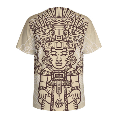 Ancient Mayan Statue Print Men's Sports T-Shirt