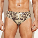 Ancient Mayan Statue Print Men's Swim Briefs
