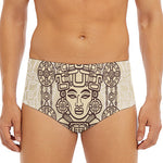 Ancient Mayan Statue Print Men's Triangle Swim Briefs