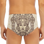 Ancient Mayan Statue Print Men's Triangle Swim Briefs