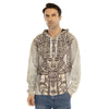 Ancient Mayan Statue Print Men's Velvet Pullover Hoodie