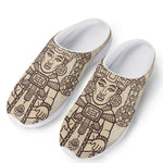 Ancient Mayan Statue Print Mesh Casual Shoes