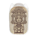 Ancient Mayan Statue Print Mesh Laundry Hamper