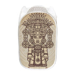 Ancient Mayan Statue Print Mesh Laundry Hamper