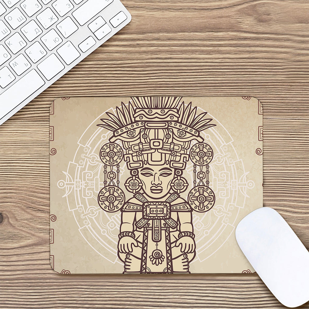 Ancient Mayan Statue Print Mouse Pad