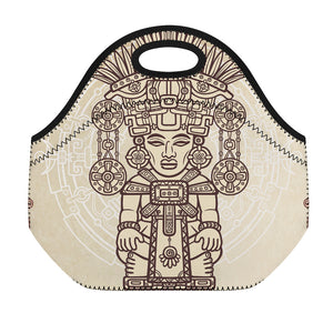 Ancient Mayan Statue Print Neoprene Lunch Bag