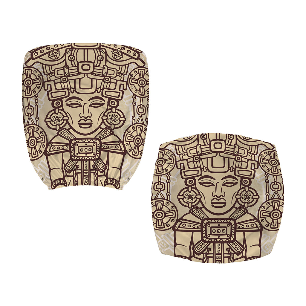 Ancient Mayan Statue Print Office Chair Cover