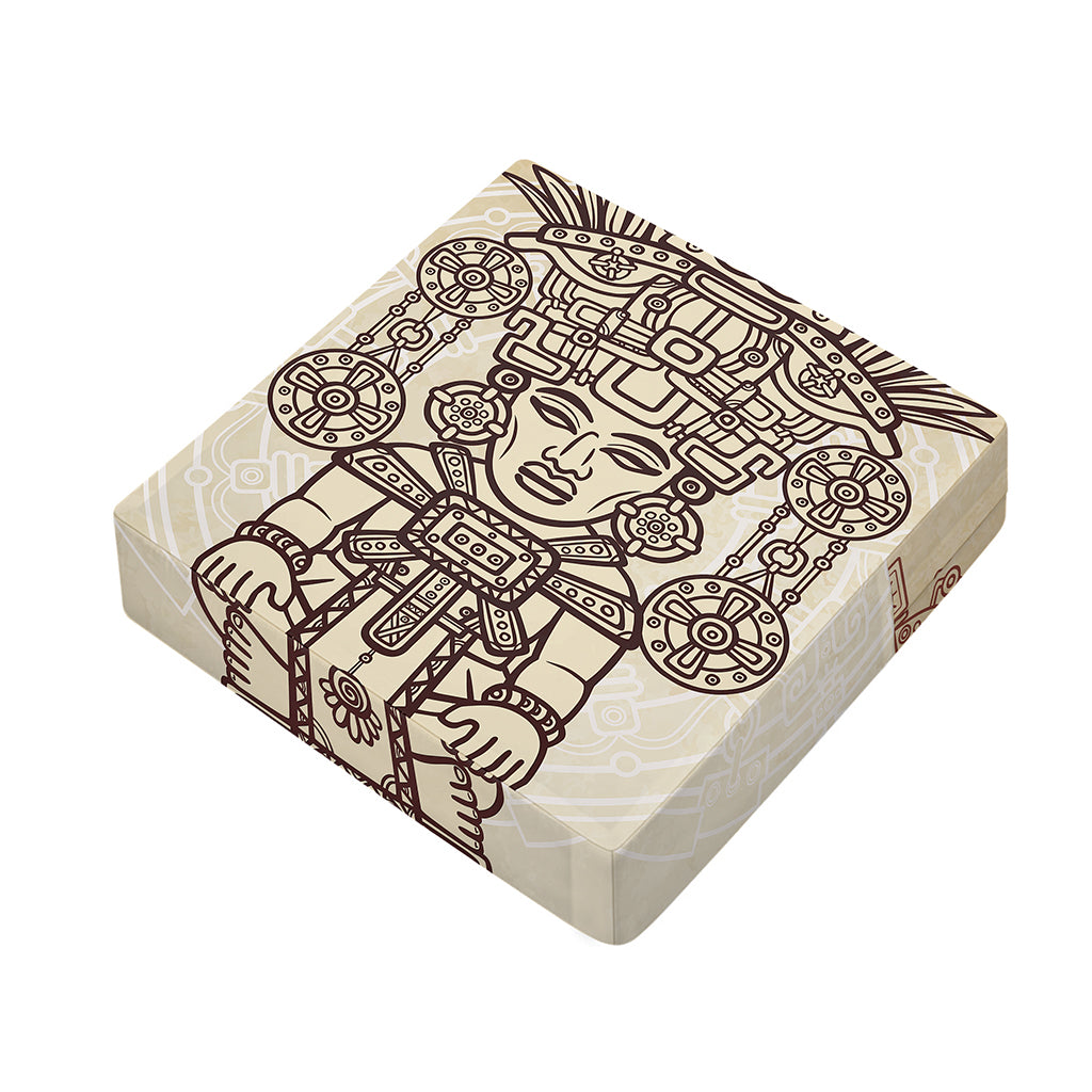 Ancient Mayan Statue Print Outdoor Seat Cushion Cover
