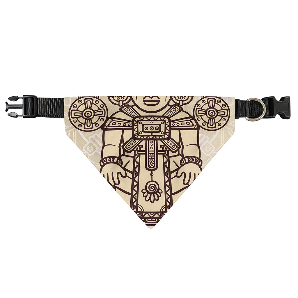 Ancient Mayan Statue Print Over The Collar Dog Bandana