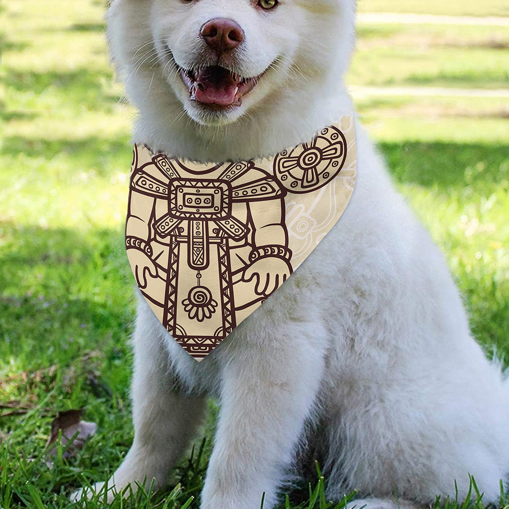 Ancient Mayan Statue Print Over The Collar Dog Bandana