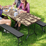 Ancient Mayan Statue Print Picnic Table Cover