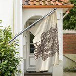 Ancient Mayan Statue Print Polyester Flag