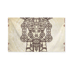 Ancient Mayan Statue Print Polyester Flag