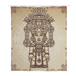 Ancient Mayan Statue Print Polyester Shower Curtain