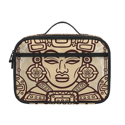 Ancient Mayan Statue Print Portable Lunch Bag