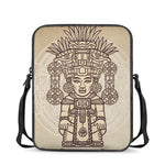 Ancient Mayan Statue Print Rectangular Crossbody Bag