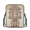 Ancient Mayan Statue Print Rectangular Crossbody Bag