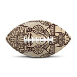Ancient Mayan Statue Print Rugby Ball