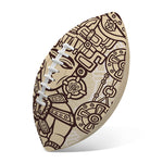 Ancient Mayan Statue Print Rugby Ball