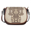 Ancient Mayan Statue Print Saddle Bag