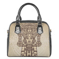 Ancient Mayan Statue Print Shoulder Handbag