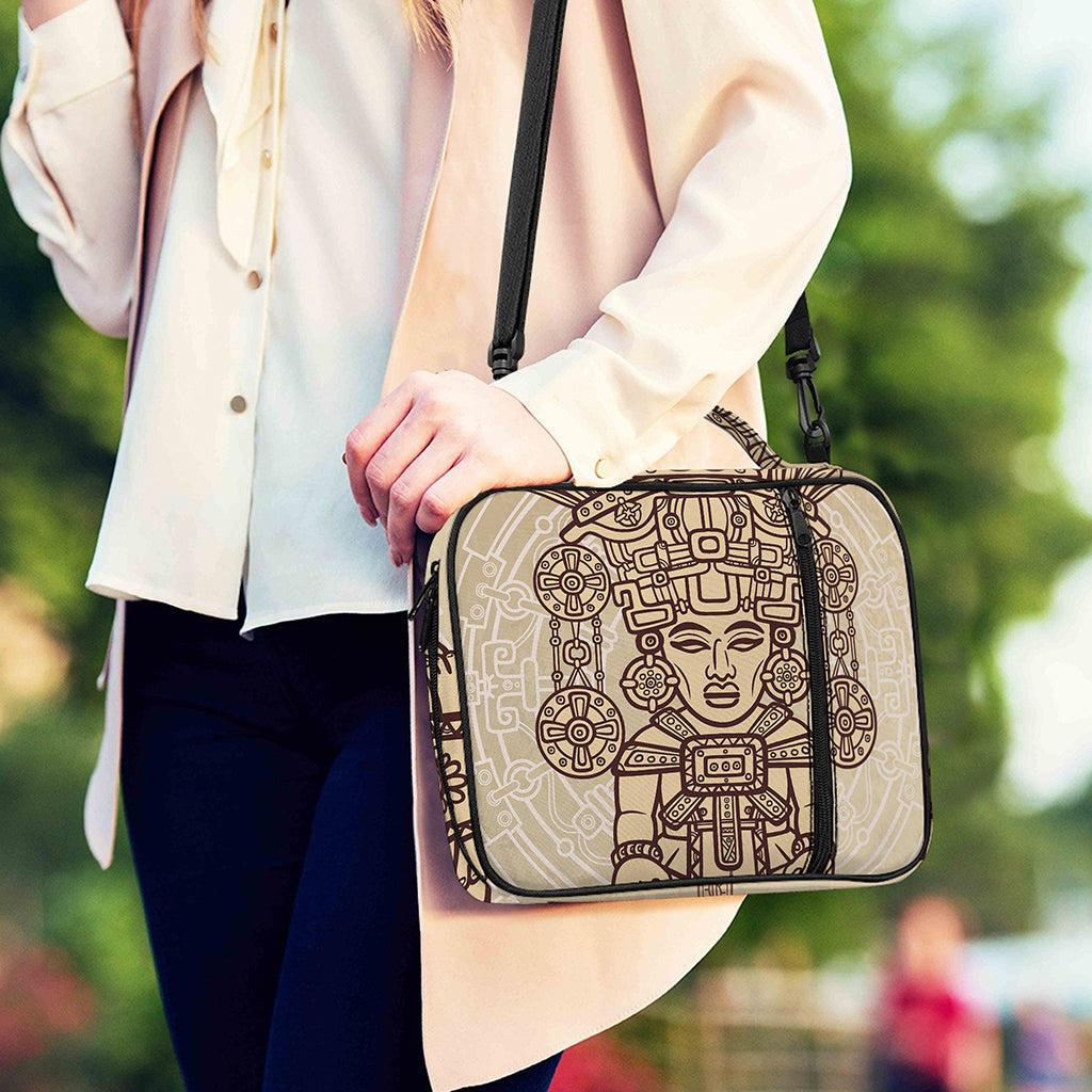 Ancient Mayan Statue Print Shoulder Strap Bible Bag