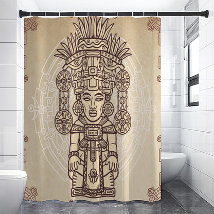 Ancient Mayan Statue Print Shower Curtain
