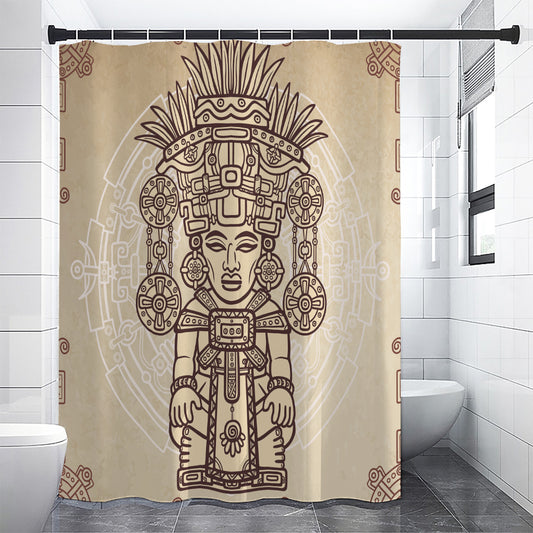 Ancient Mayan Statue Print Shower Curtain